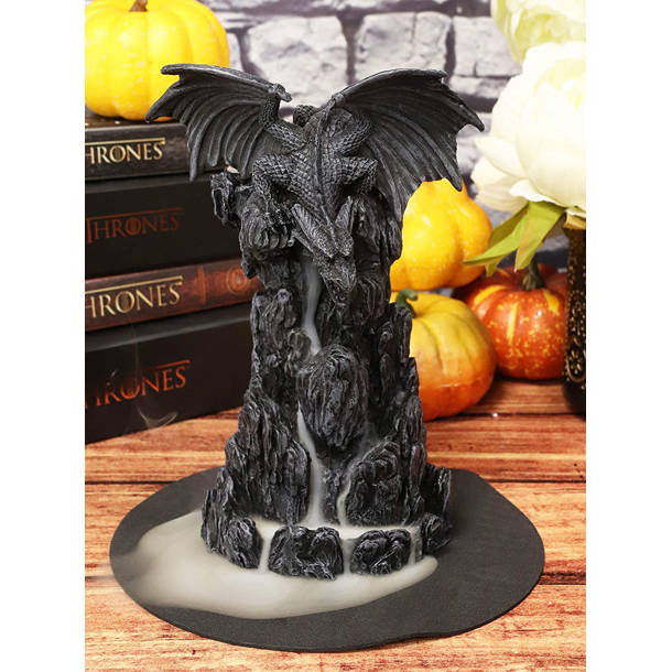 Design Toscano Statue 'Feuer, Die Gothic-Verführerin' – Handbemalt, Aus Steinsplitt & Harz